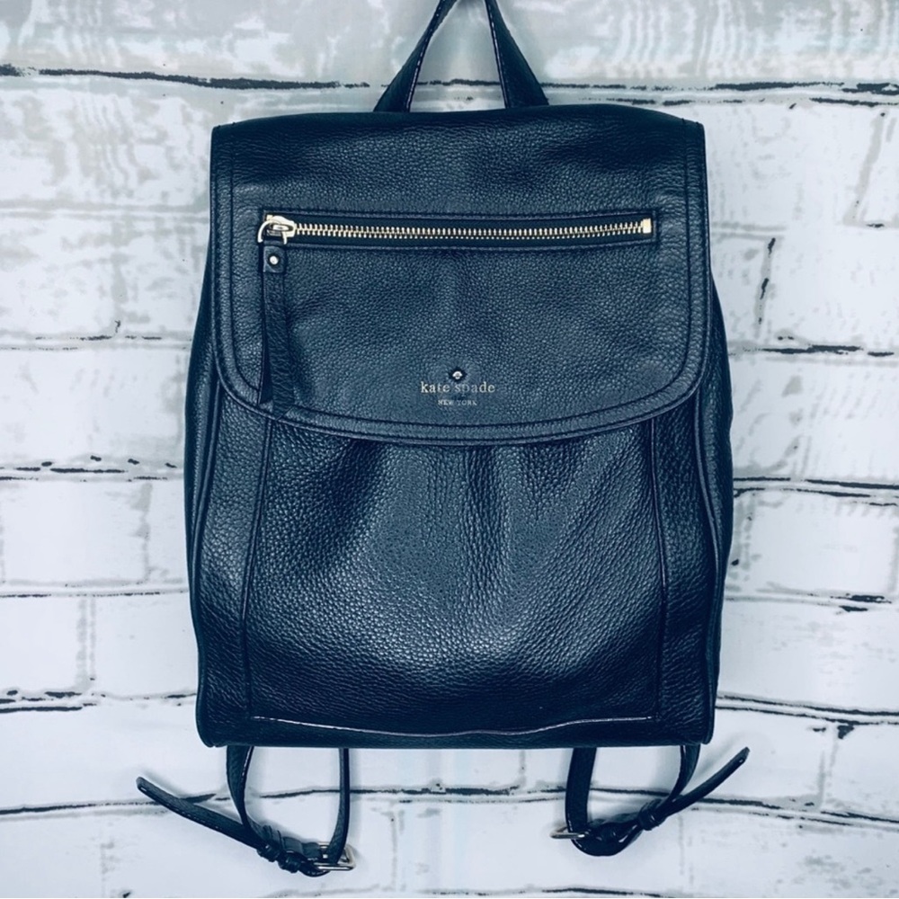 Kate Spade Boredum Pebble Leather Black Backpack - Picture 9 of 10